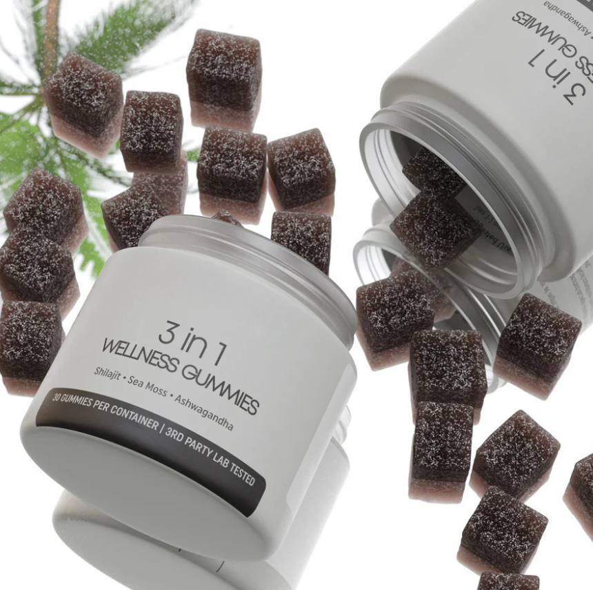 Gummies 3-en-1 de Shilajit pour hommes